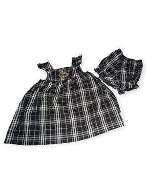 Sara Lynn Togs Black & White Plaid Dress w/Bloomers Mizzou Tigers Patch Size 3T